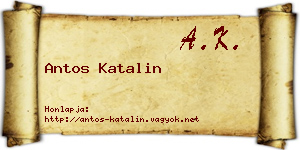 Antos Katalin névjegykártya